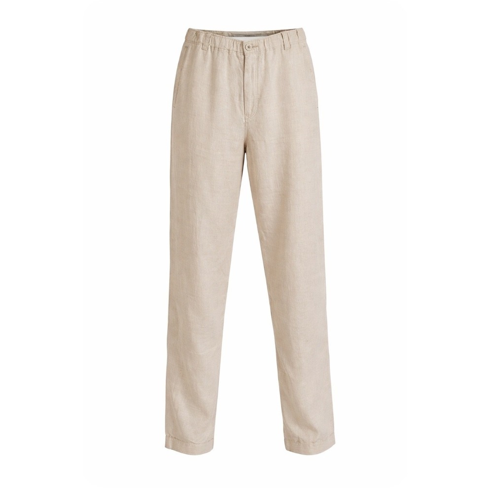 Tommy Bahama Relax Womens XL Beige 100% Linen Straight Leg Elastic Waist Pants